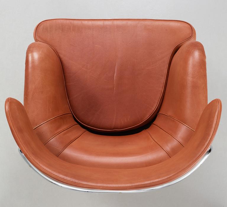 A Tommy Sundberg 'Sheraton' chromed tubular steel and leather easy chair, designed for Sheraton Hotel, Stockholm in 1971.