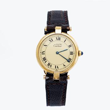 Cartier wristwatch, gilded silver, "Must de Cartier", 30 mm, quartz movement.