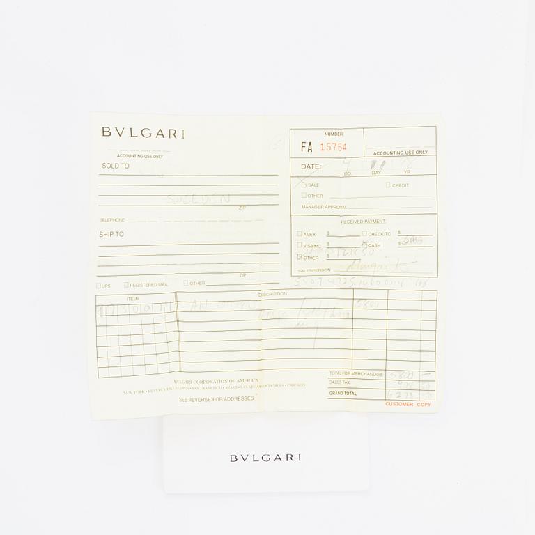 Bulgari, 18K gold, peridot and iolite ring, with receipt.