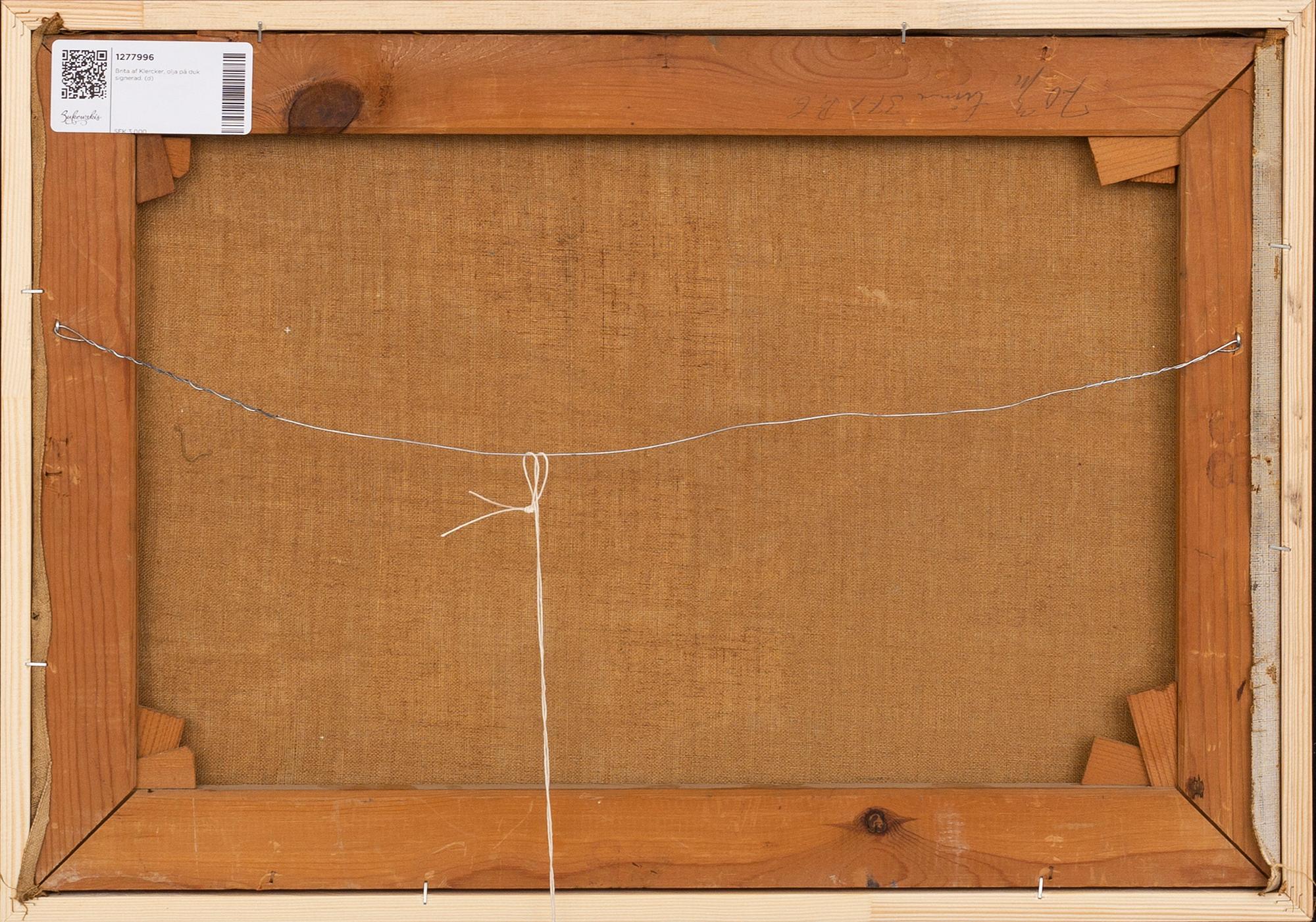 Brita af Klercker, olja på duk signerad.