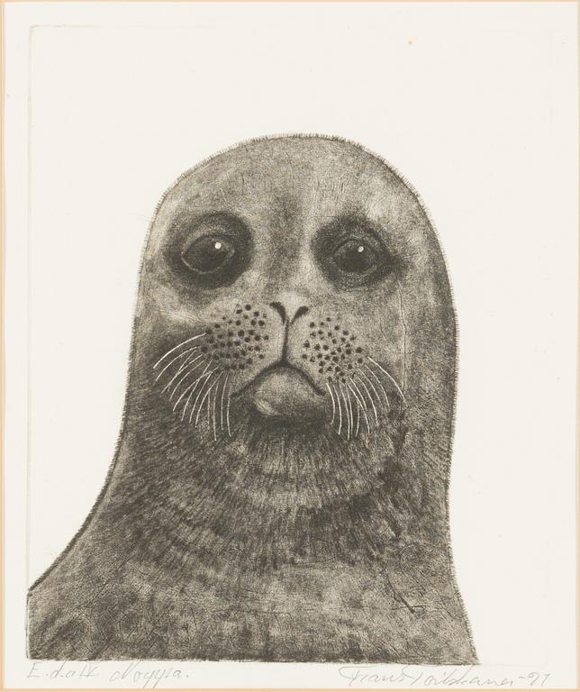 Frans Toikkanen, etsaus, signeerattu ja päivätty -91, merkitty E.d.a IV.