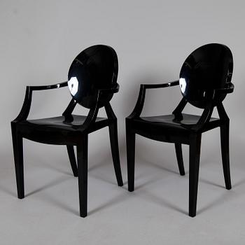 KARMSTOLAR, 1 par, "Louis Ghost", Philippe Starck för Kartell.