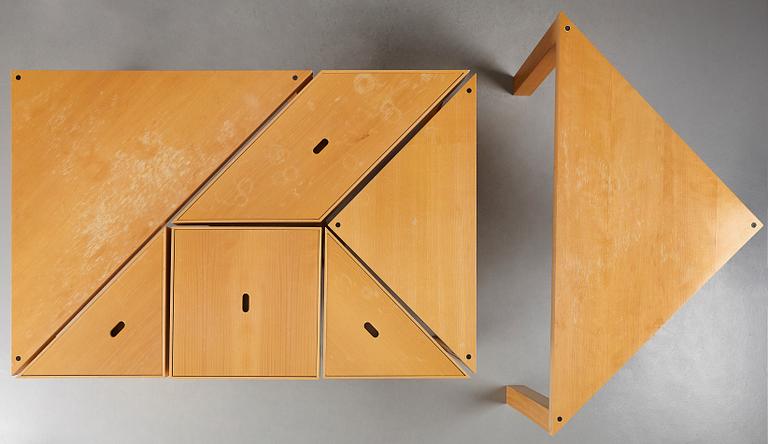 Massimo Morozzi, a 7 pieces "Tangram set" table, for Cassina, Italy 1980's.