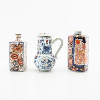 Bottle, Sake bottle (Tokkuri) and jug Japan circa 1900 porcelain.