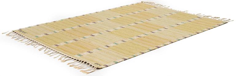 Barbro Nilsson, a 'Falurutan, gul' carpet, flat weave, c. 172 x 118 cm signed AB MMF BN.