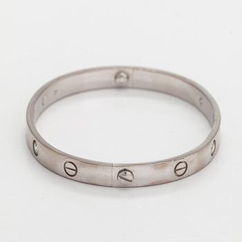 Cartier, rannekoru "Love", 18K valkokultaa, briljanttihiottuja timantteja.
