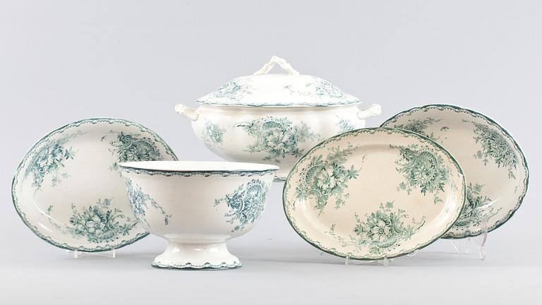 MATSERVIS, flintgods, 58 delar, "Gröna Anna", Rörstrand.