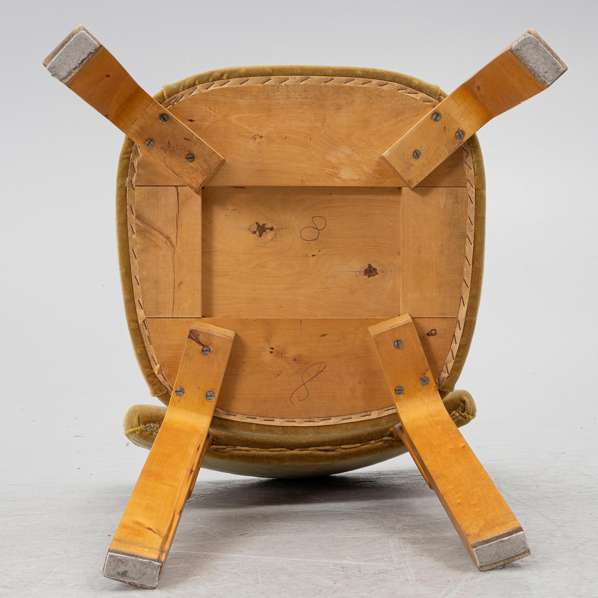 Alvar Aalto, Chairs, 7 pcs, model 62 for O.Y. Huonekalu- ja Rakennustyötehdas A.B. mid-20th century.