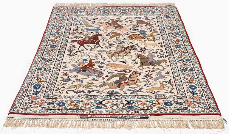 Matta, semiantik Isfahan, centrala Persien, signerad (Sadegh) Seirafian, ca 174 x 113 cm.