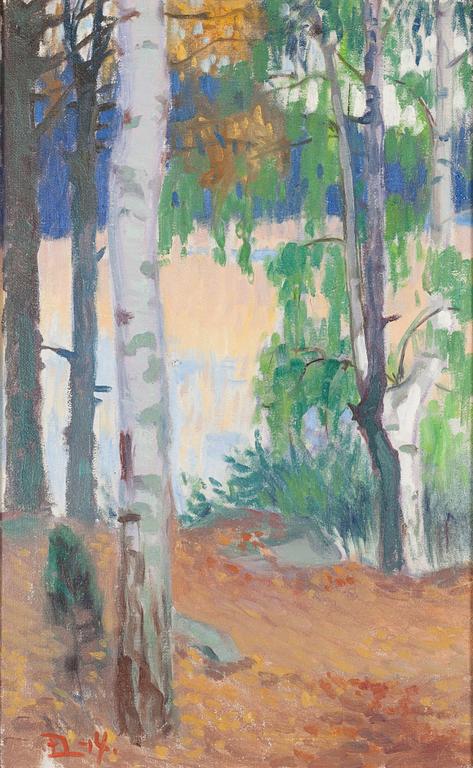Edwin Lydén, Birches at the shore.