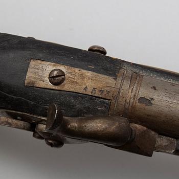 SLAGLÅSGEVÄR, norskt, 1700-tal reparationsmodell.