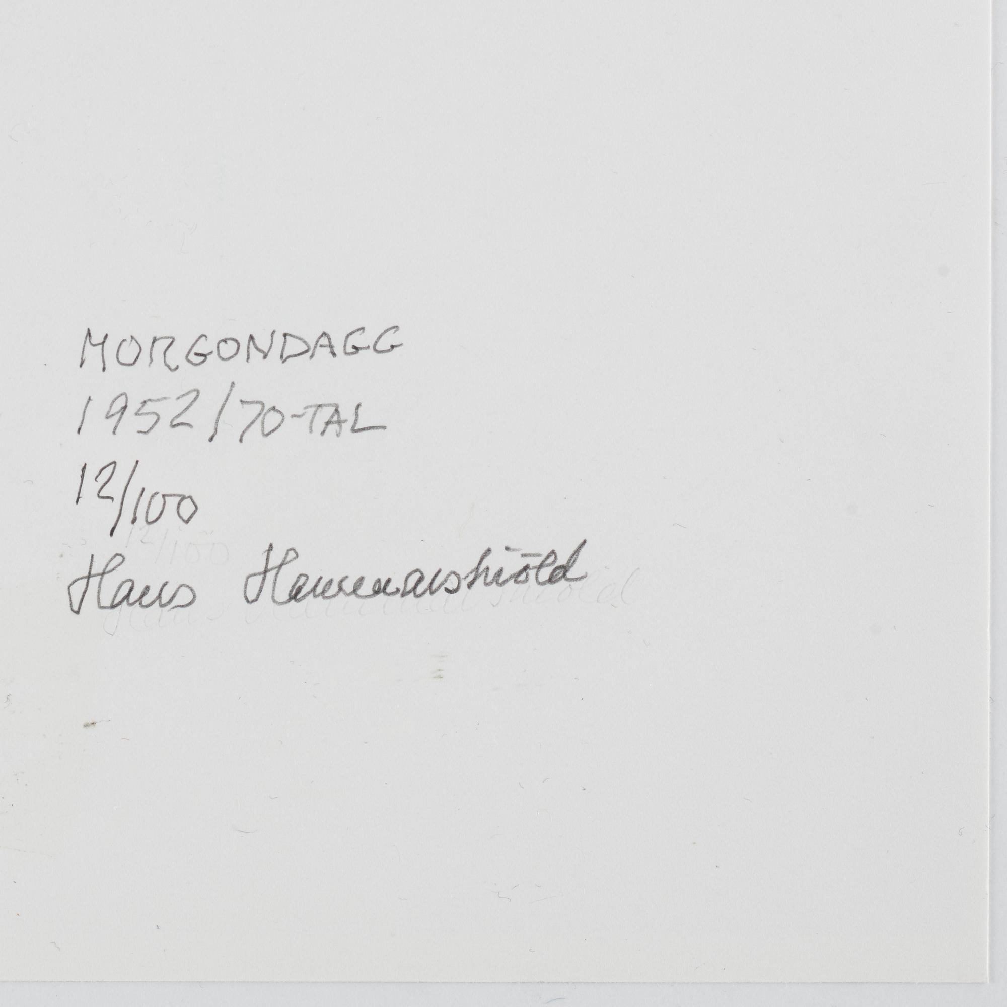 Hans Hammarskiöld, "Morgondagg", 1952.