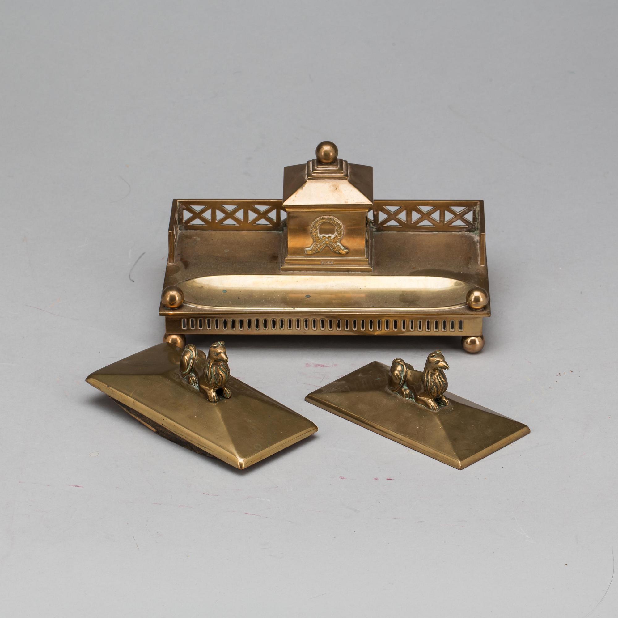 SKRIVSET, 3 delar, Gusums. 1800-tal.