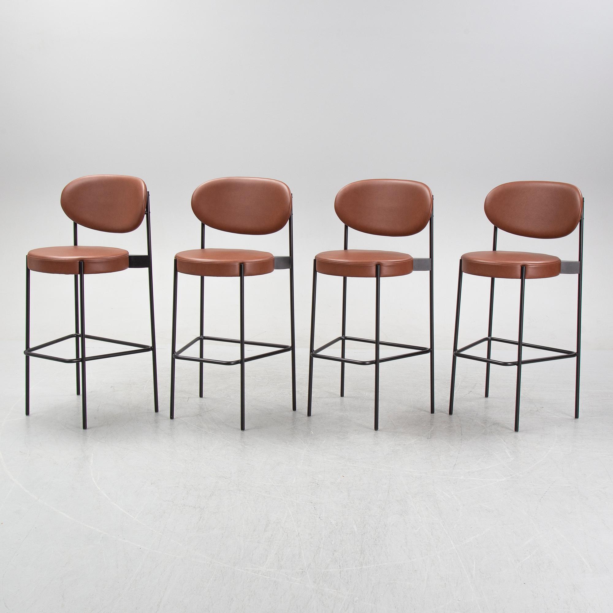 Verner Panton, four 'Series bar stool 430' bar stools, Verpan.