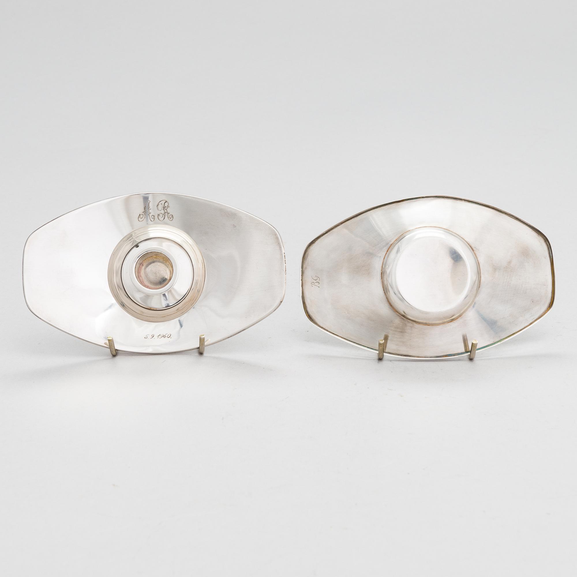 Bertel Gardberg, ljusstakar, ett par, silver, Kultakeskus, Tavastehus 1958.