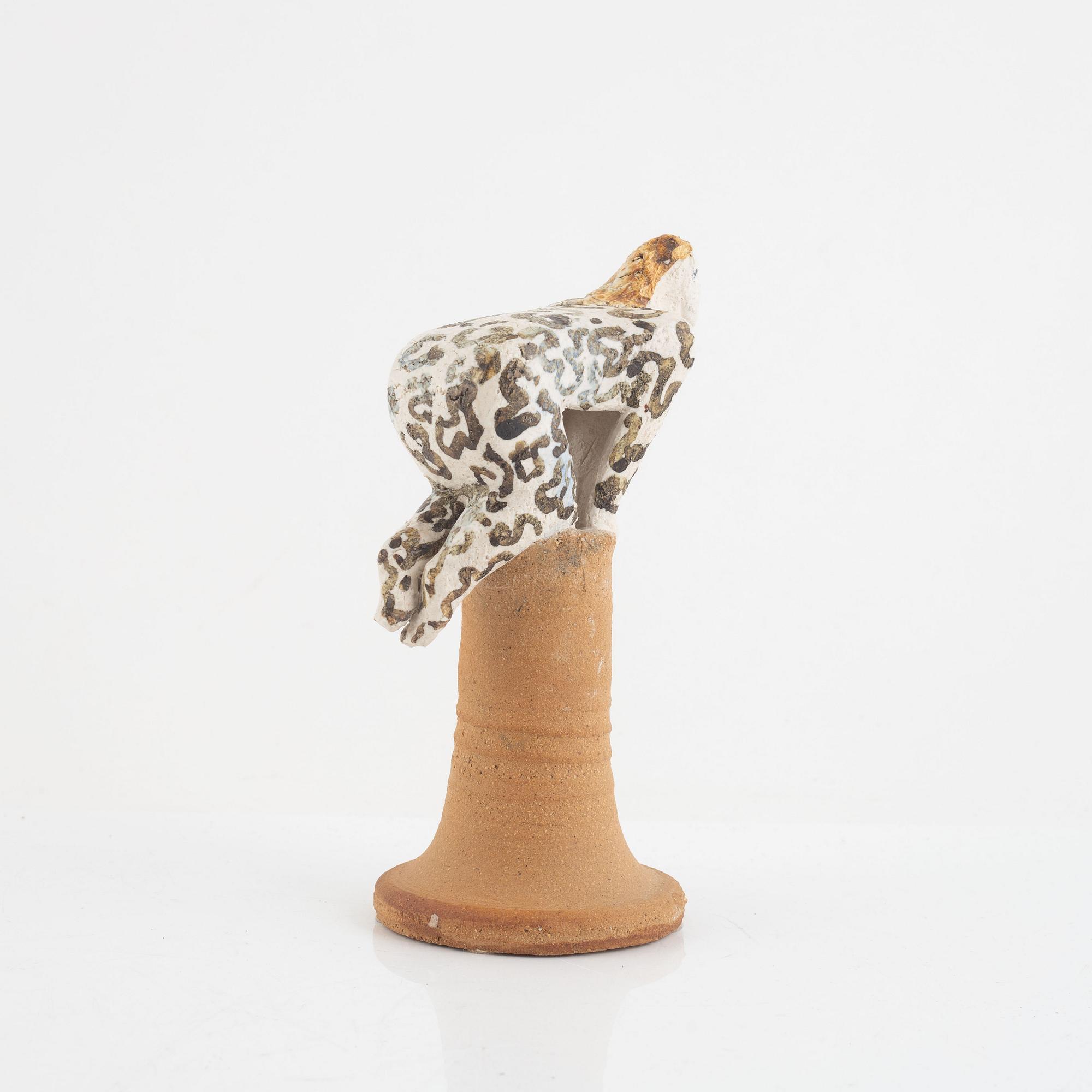 Lisa Larson,  "Leopardkvinna", a stoneware sculpture.