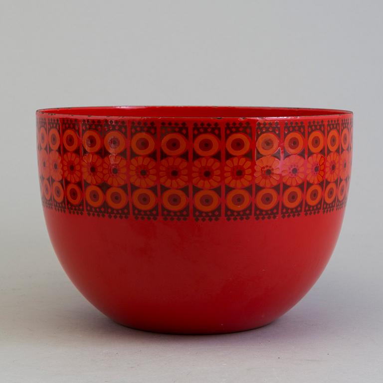 KAJ FRANCK, kastrull, kanna med lock samt skål, emaljerad plåt. Finel, Finland.