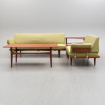 PETER HVIDT & ORLA MØLGAARD NIELSEN, a sofa group of four parts, "Minerva", France & Daverkosen, Denmark.