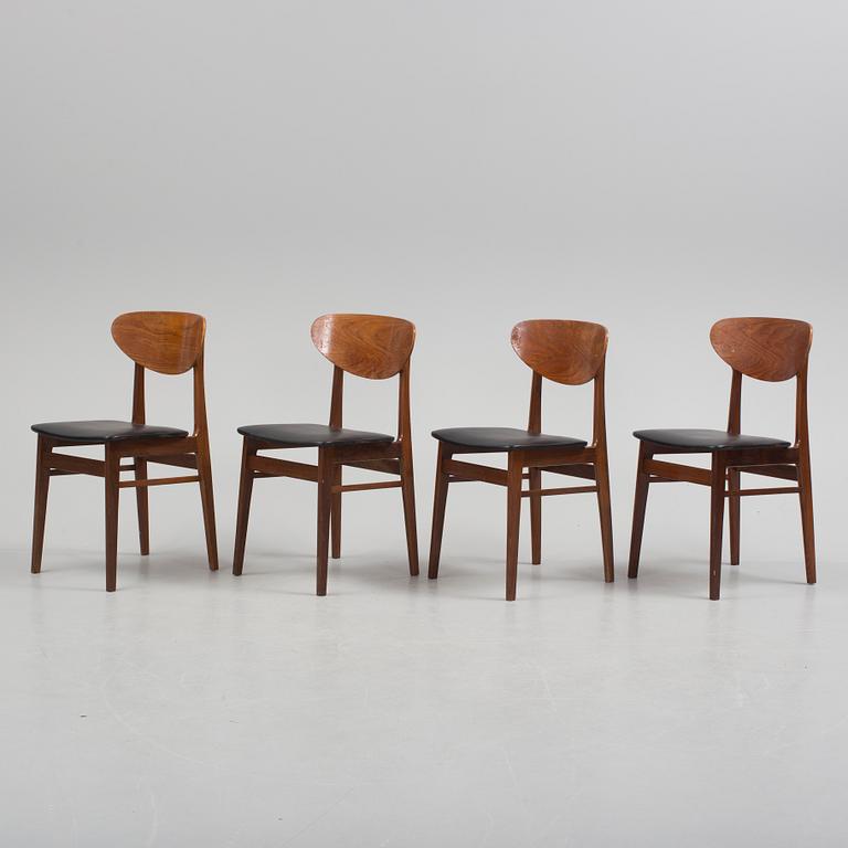 A set of four 1950s/1960s chairs.