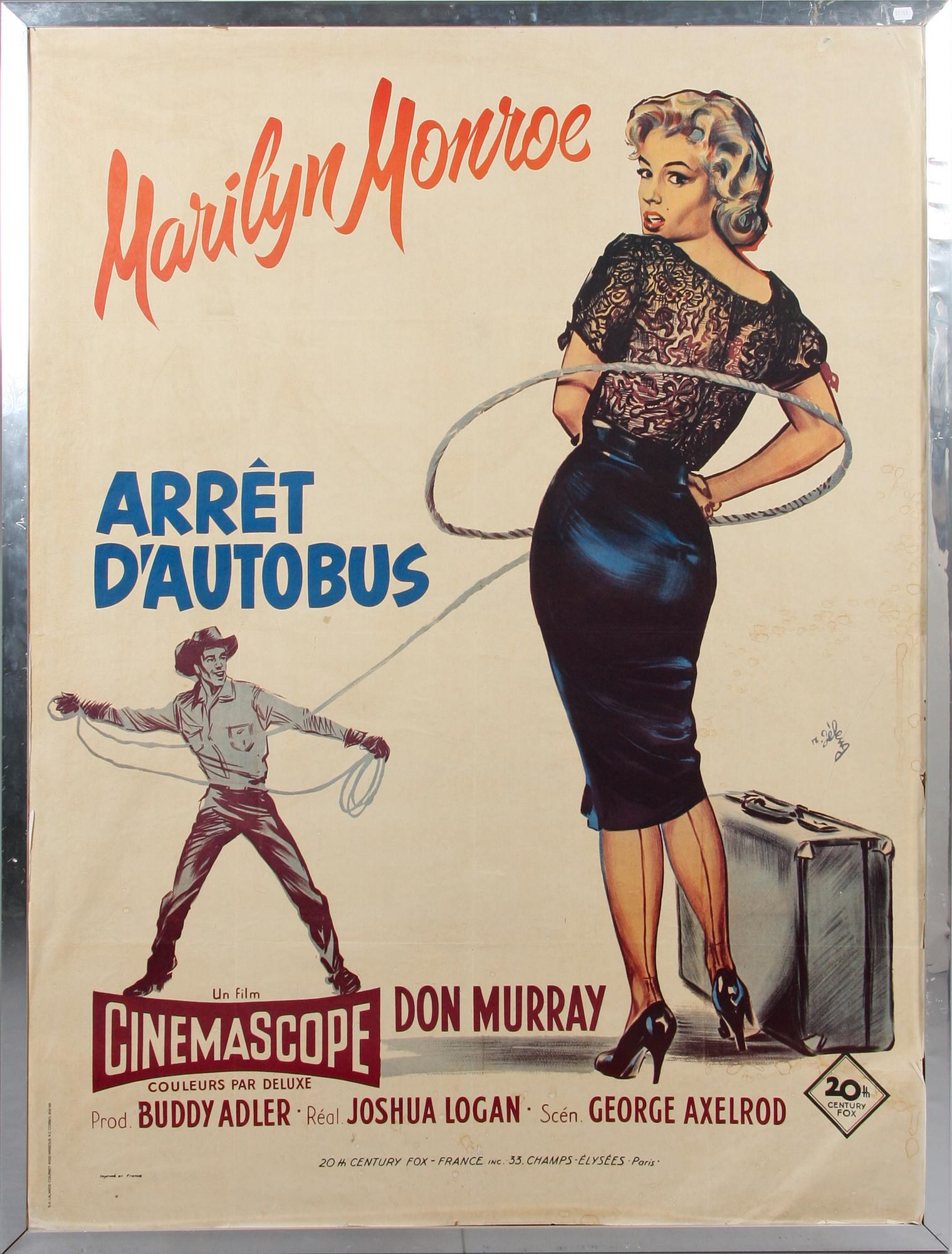 FILMAFFISCH, "Arrêt D'autobus", (Bus Stop), Marilyn Monroe.