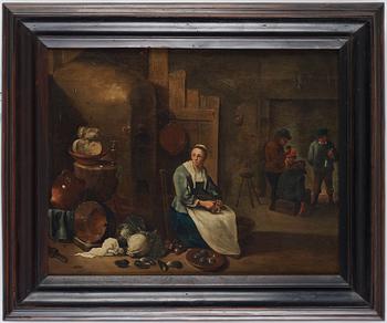 David Teniers d.y After, Kitchen interior with a servant.