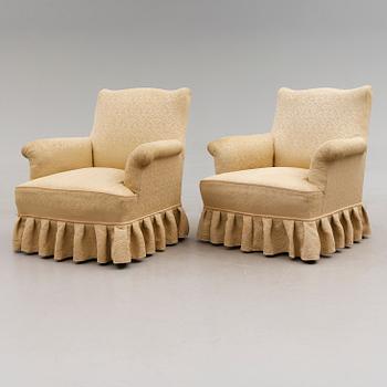 FÅTÖLJER, 1 par, 1900-talets första hälft.