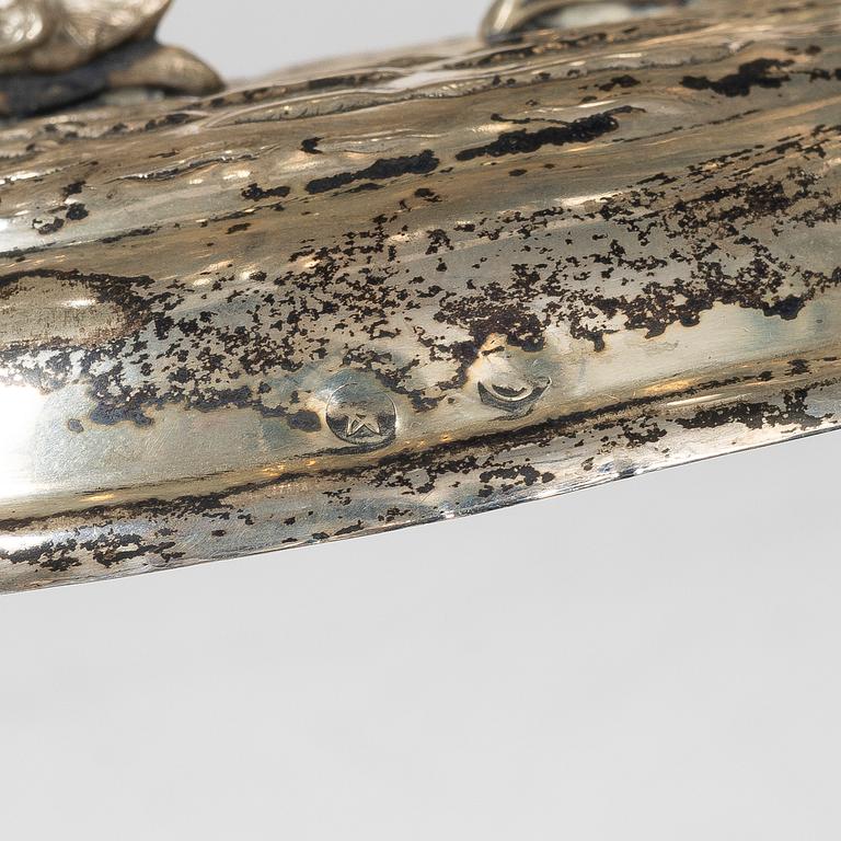 A possibly Spanish silver bowl, unclear/worn marks, 20th century.