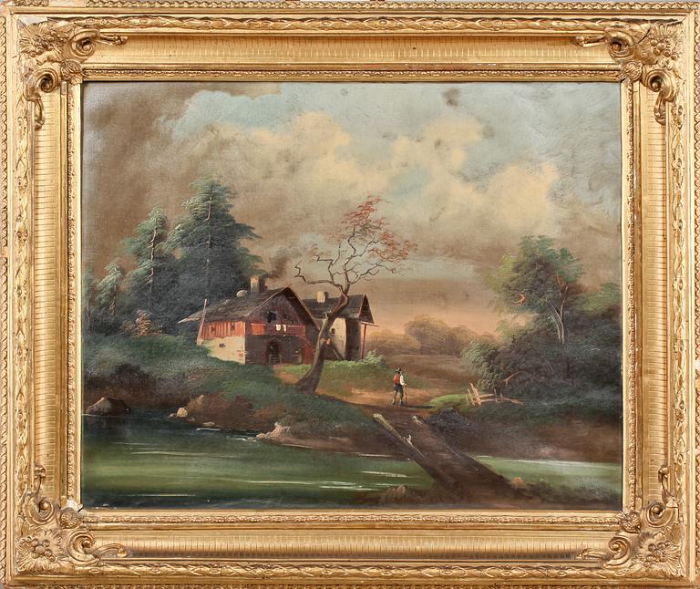 OKÄND KONSTNÄR, olja på duk, 1800-tal.