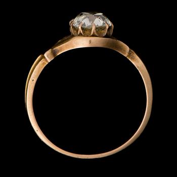 A RING, old cut diamond, 18K gold.