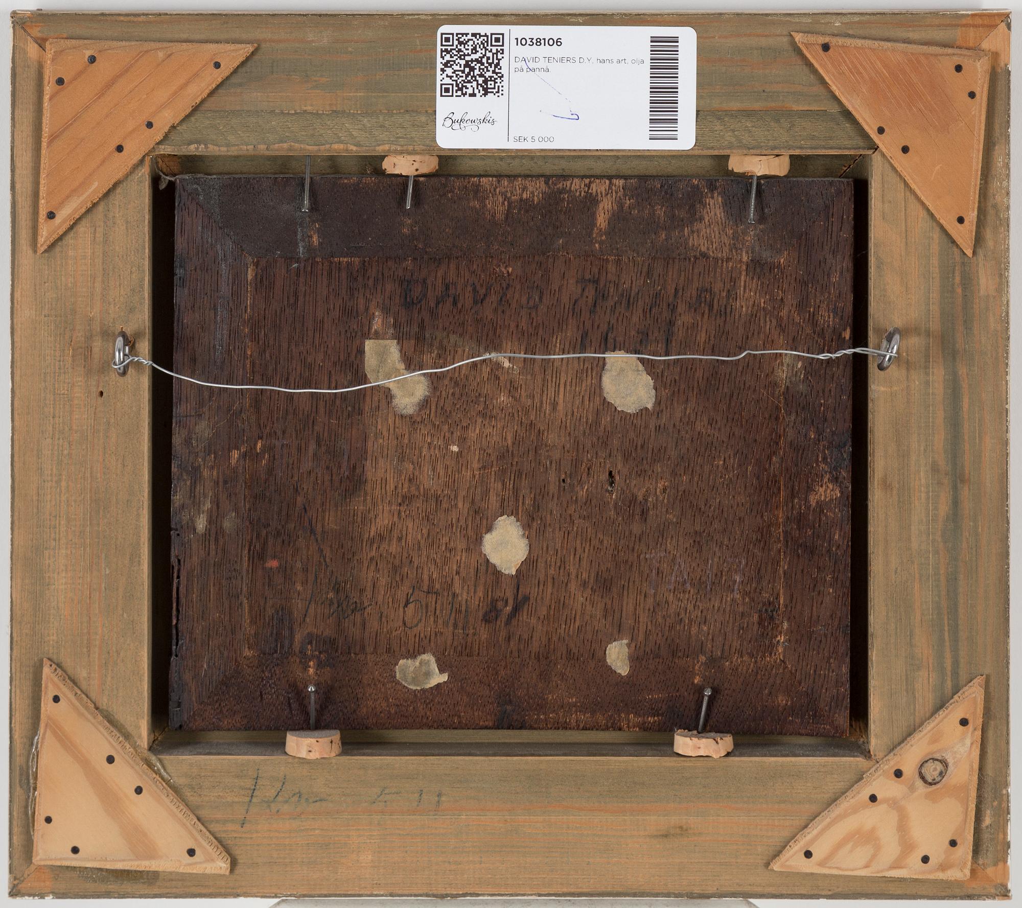 DAVID TENIERS D.Y, in the manner of, oil on panel.