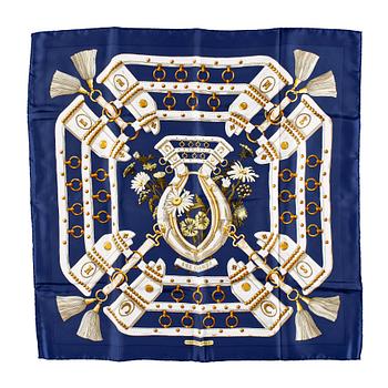 A silk scarf by Hermès, "Aux Champs".