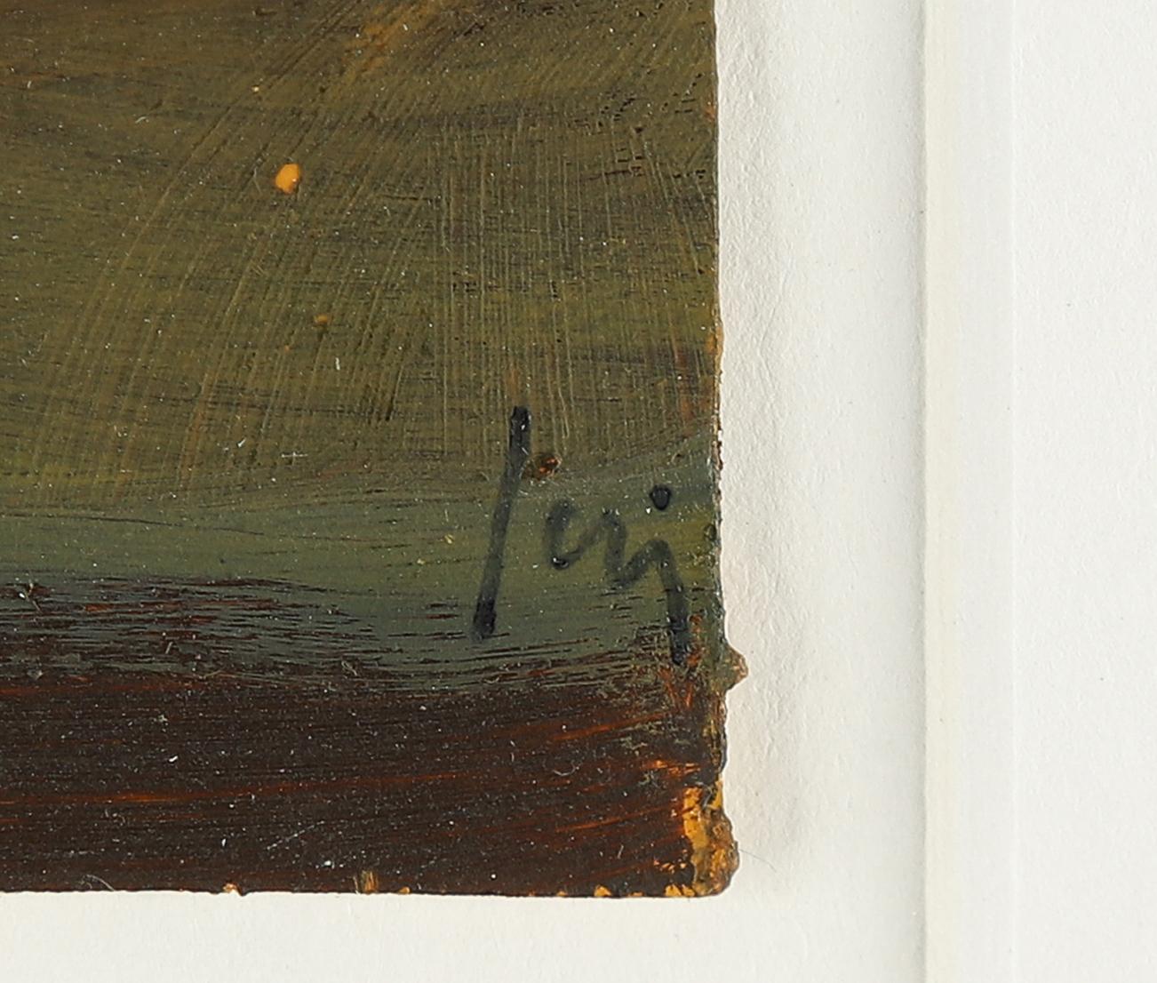 Peter Frie, olja på papper, signerad.