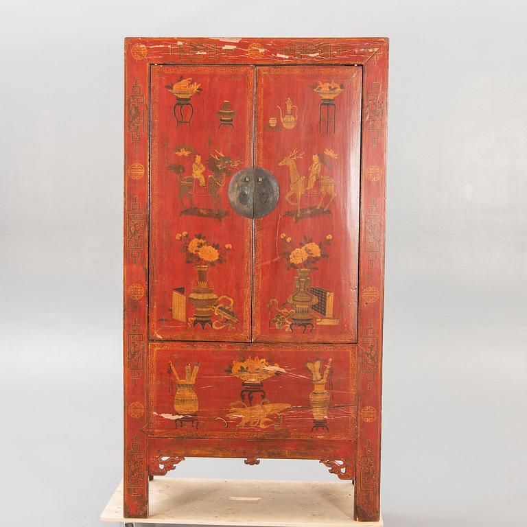 A 20th century Chinese painted wooden cabinet.