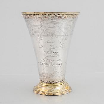 A Swedish parcel-gilt silver beaker, mark of Nils Grubb, Hudiksvall 1781.