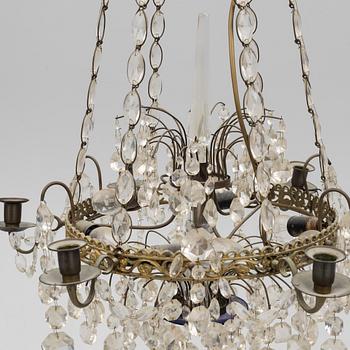 A Gustavian style chandelier, first half of the 20th century.