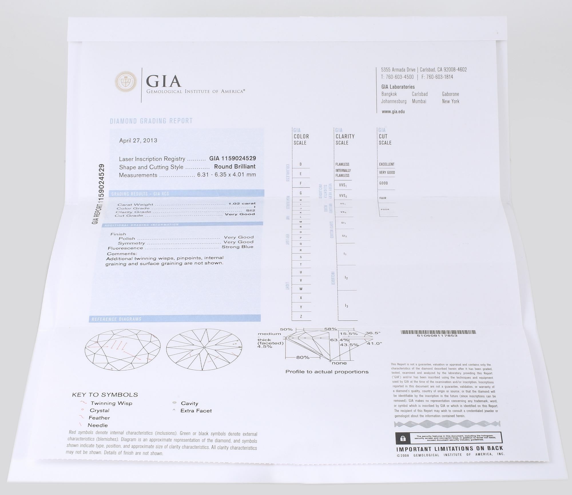 RING, 18K vitguld med briljantslipad diamant 1.02 ct. Vikt 5,0 gram.