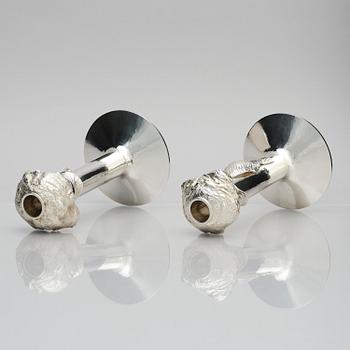 Olle Ohlsson, a pair of silver candlesticks, Stockholm, Sweden 1978.
