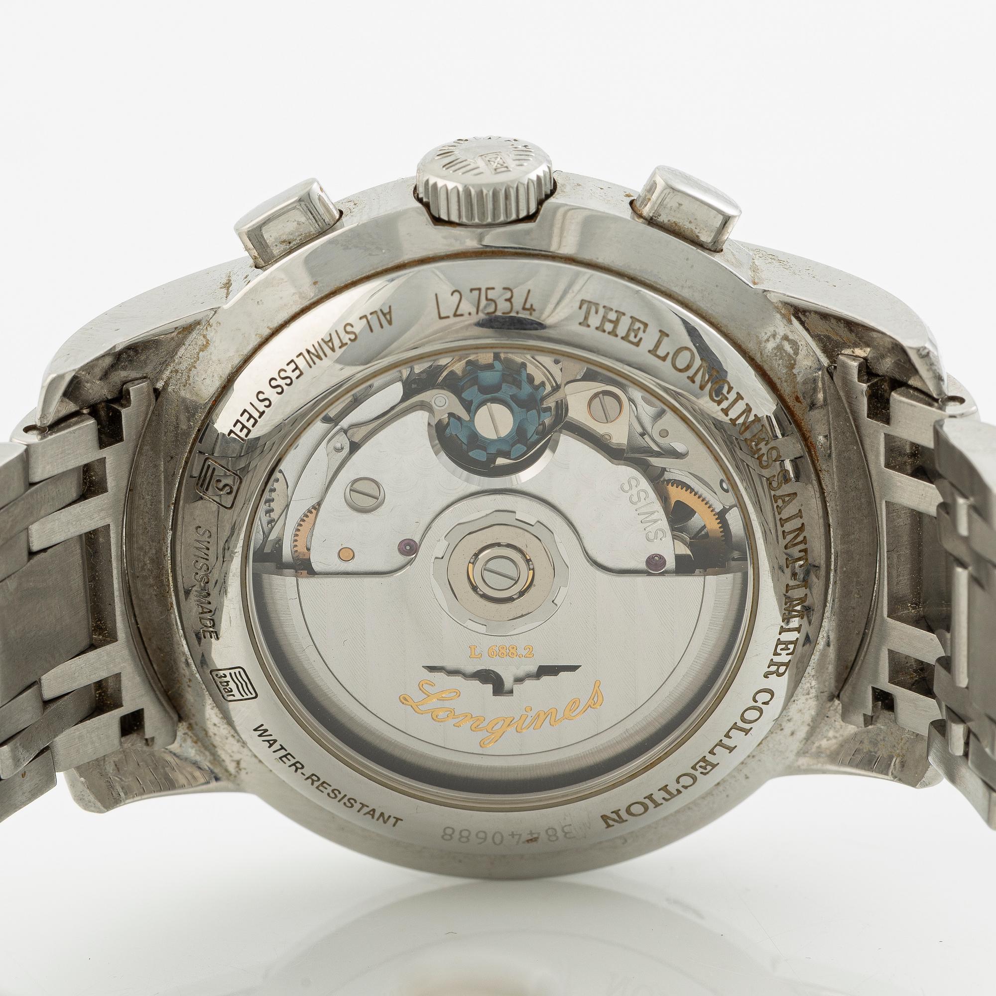 Longines, Saint-Imier, wristwatch, chronograph, 39 mm.