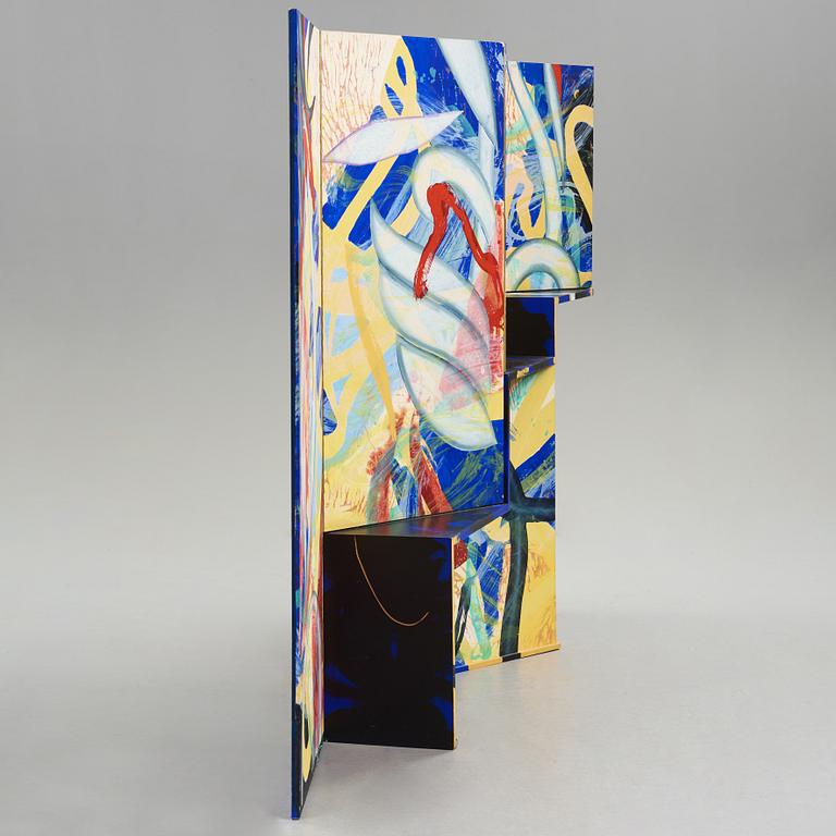 Steven Sorman, Woodcut, lithograph & screenprint on Okawara handmade paper mounted to wood screen, signed.