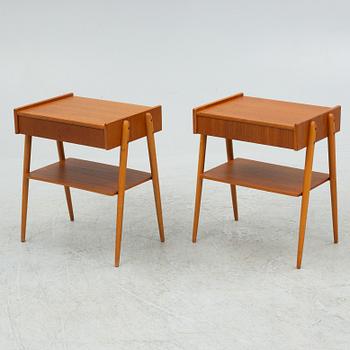 Bedside tables, a pair, Carlström, 1960s.