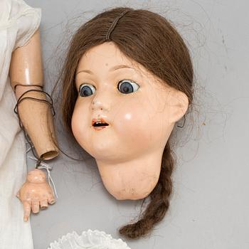A Composition Girl Character Doll, Belgium, first half of the 20th century.