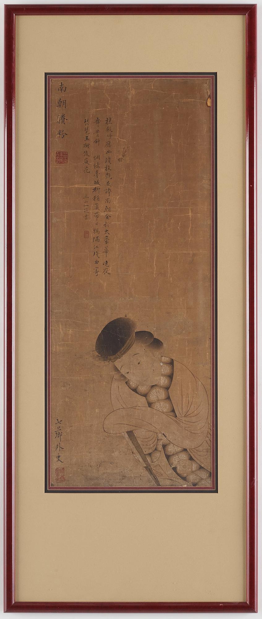 A scroll attributed to Gai Qi (1773-1828), ink and colour on paper.