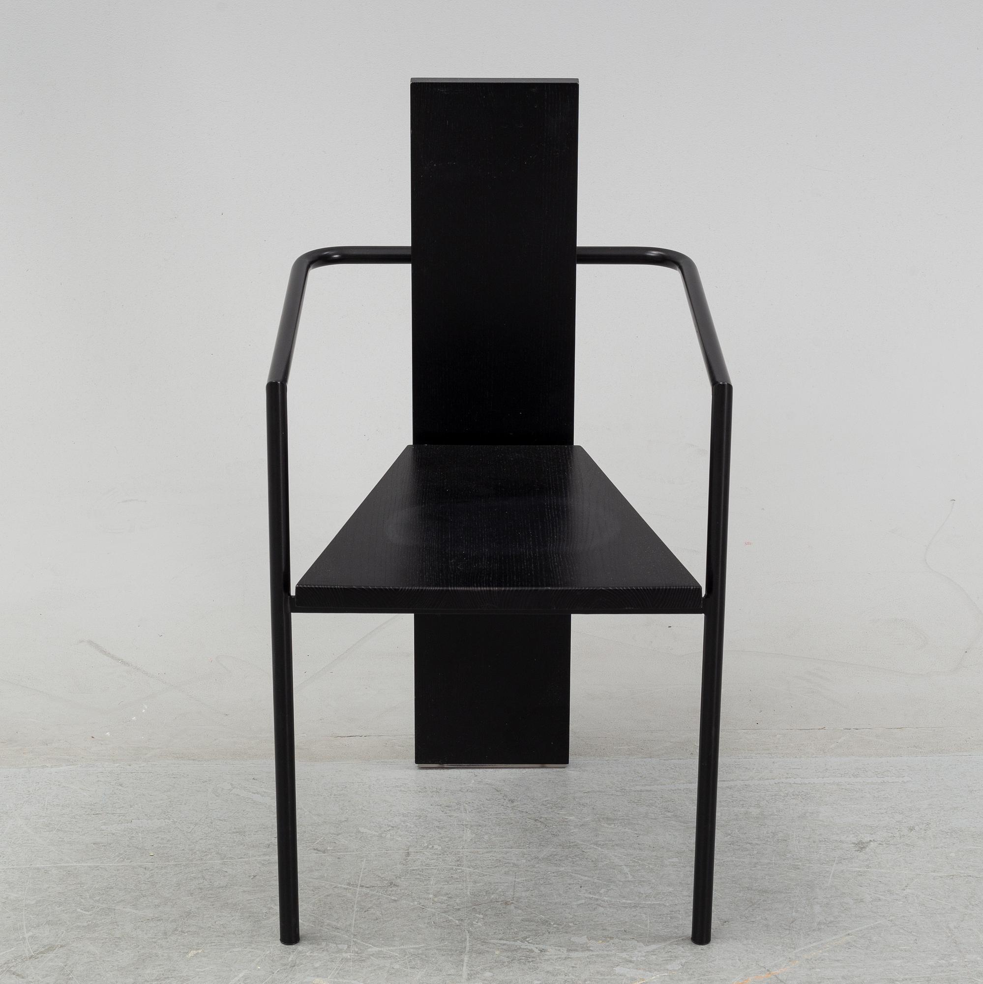 A 'Concrete' armchair by Jonas Bohlin for Källemo, designed 1980.