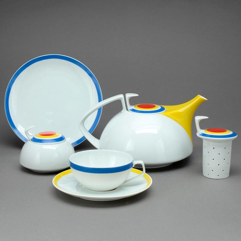 TESERVISDELAR, 11 delar, porslin. Herbert Bayer, Rosenthal Studio Line.