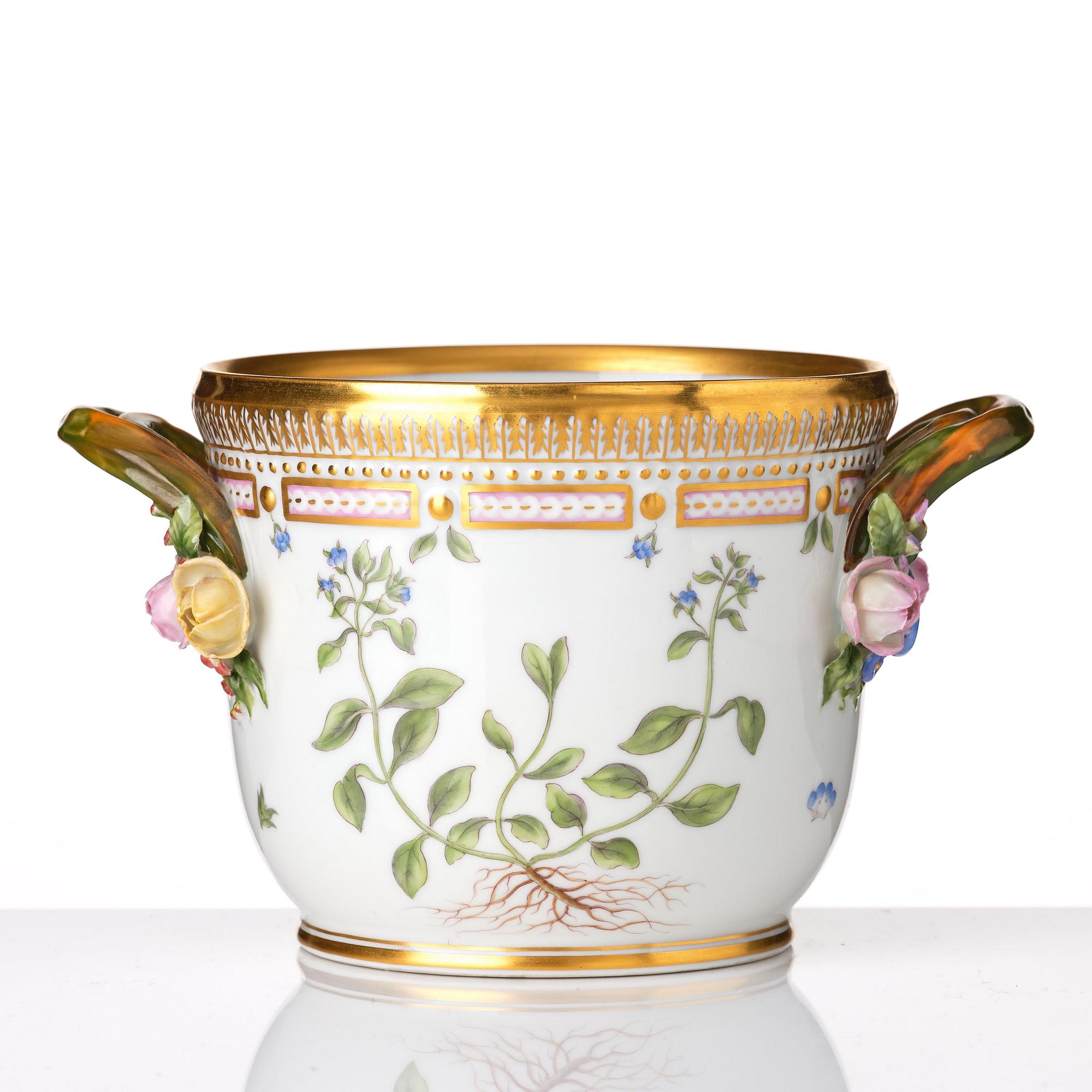 A Royal Copenhagen 'Flora Danica' wine cooler/flower pot, Denmark, 20th Century.