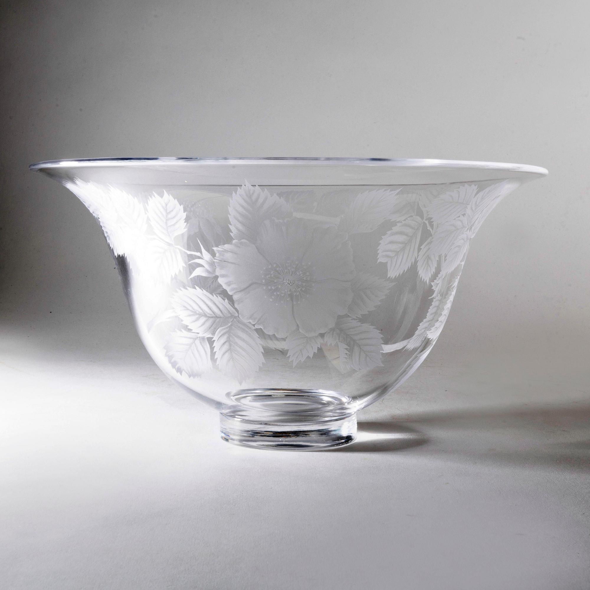 A signed dated and numbered Lisa Bauer glass bowl from Kosta Boda.