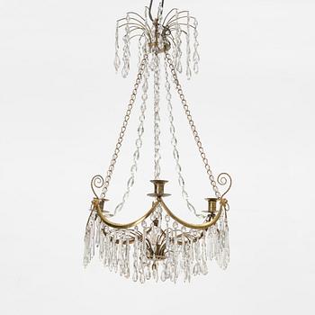 A Gustavian four-light chandelier, late 18th Century.