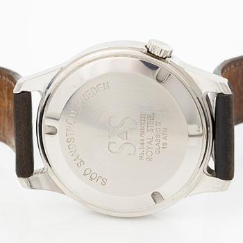 Sjöö Sandström, Royal Steel Classic II, wristwatch, 41 mm.