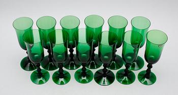 CHAMPAGNEGLAS, 12 st, "Salut", Simon Gate, Orrefors.
