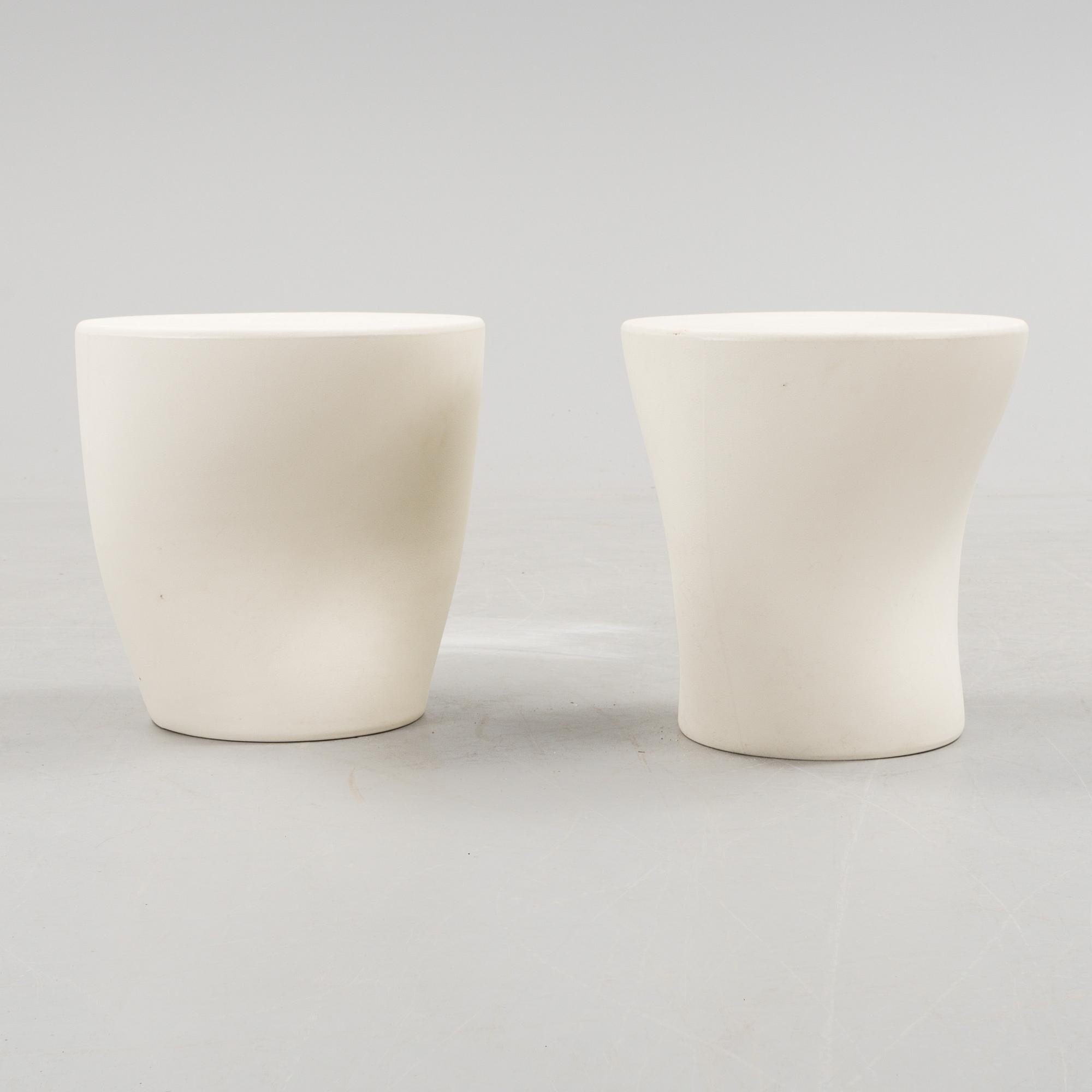 A pair of "Tokyo Pop small table / stool" by Tokujin Yoshioka for Driade.